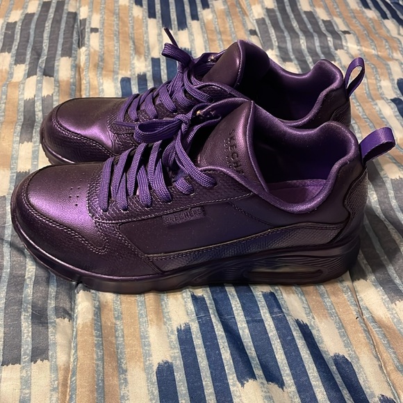 Night shades. Skechers purple metallic shoes women's size 8.5. - Picture 2 of 5